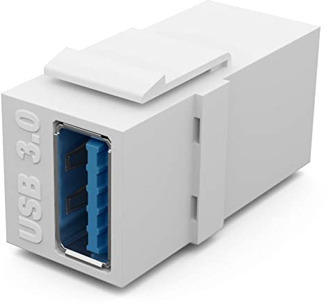 HB-DIGITAL Keystone Modul Mit USB-3.0 Buchse | Multimedia-Keystone für Patchpanel Netzwerkdose Halterung Verbinder Adapter Kupplung Plug-&-Play Weiß