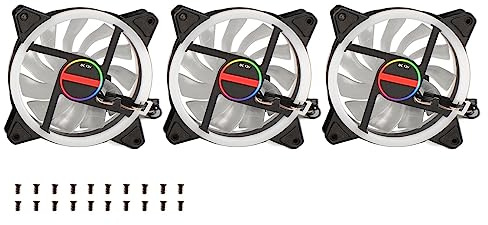 SUNGOOYUE 120mm Case Fan, 3 Pack RGB Silence Cooling Fans with 16 LED Beads for Computer Case