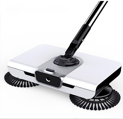 Handschub-Bodenkehrmaschine, Lazy Sweeper-Maschine mit Griff, um 90° drehbare Reinigungskehrmaschine, geräuscharm und nicht elektrisch, abnehmbarer Abfallschacht, für die Teppichreinigung Heimbüro
