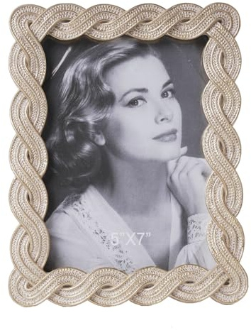 HAUCOZE Bilderrahmen Fotorahmen Tisch Dekor Modern Skulptur Geschenk Gold 13x18cm