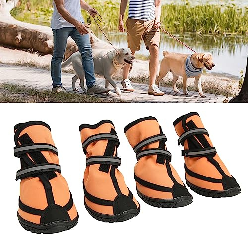 Hundeschuhe, Pfotenschutz, Atmungsaktive Hundestiefel für Sommerlich Heiße Gehwege, Bequeme, Rutschfeste Hundestiefel, Pfotenschutz mit Atmungsaktiver Gummisohle für Kleine, Mittelgroße und(L)