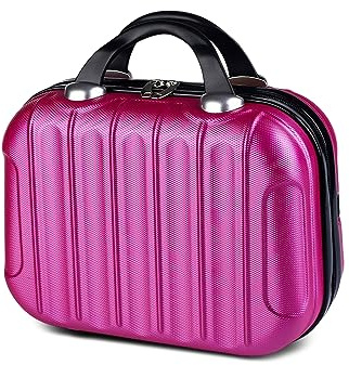 Balakaka Kosmetikkoffer Hartschale Damen,14 Zoll ABS Beauty Case Hartschale mit Handgriff und Reißverschluss, Kosmetiktasche Schminkkoffer Kosmetikkoffer Reisetasche für Reise, Rosa