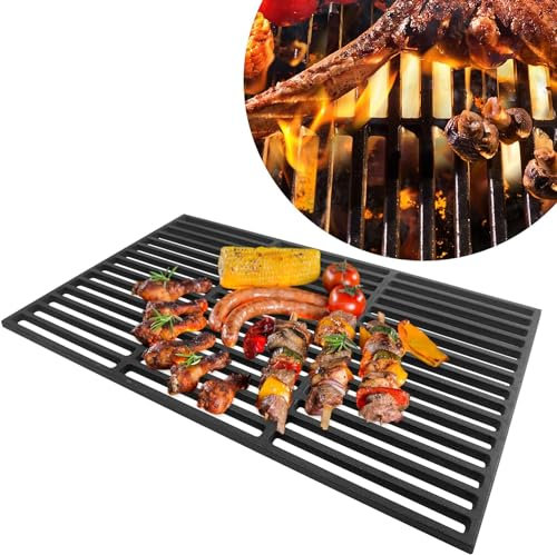 LARS360 Griglia rettangolare in ghisa, griglia per barbecue a gas e carbonella, massiccia e smaltata, dimensioni (42 x 28 cm)