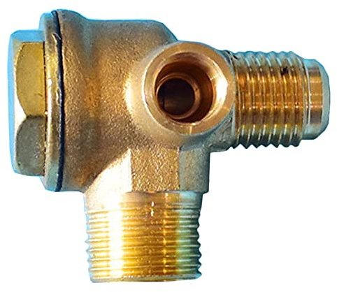 Konrunppy Rückschlagventile Kompressor Rückschlagventile, 3 Anschluss Rückschlagventil Messing mit Gewinde Rückschlagventil Rohrverbindungswerkzeug (3/8 x 14mm x 1/8 Innengewinde)