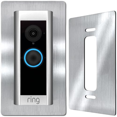 Baron Design | Edelstahl Blende | Zubehör für Ring Videotürklingel Pro Kabel/Video Doorbell Pro 1 & 2 | Halterung, Schild, Wandplatte für Klingel