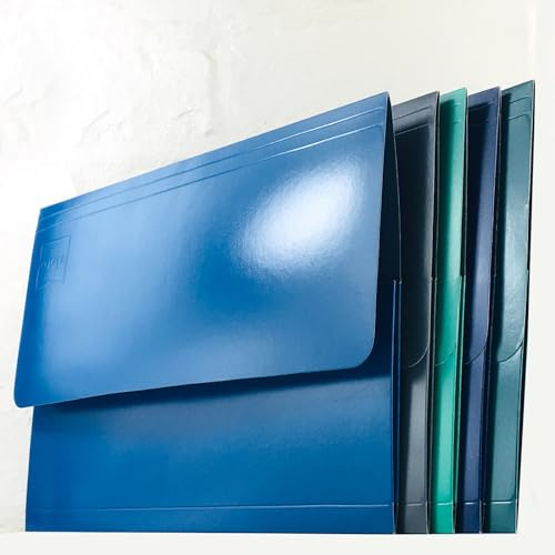 A4 Document Wallet Foolscap Cardboard Envelope Filing Folder Document Wallets Assorted Colours Pack of 10