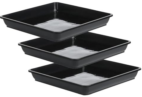 Sottovaso per piante, 3 pezzi, vassoio quadrato in plastica per gocce d'acqua, per forniture da giardinaggio (30 x 30)