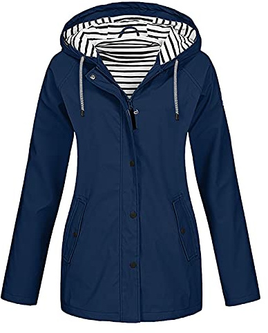 Abrigo negro para mujer, chaqueta de entretiempo, chaqueta de entretiempo para mujer, tallas grandes, chaqueta funcional, impermeable, chaqueta softshell de otoño, chaqueta de rayas para moto,