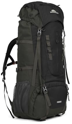 Dutch Mountains Trekkingryggsäck 65+ Liter – Stor Vandringsryggsäck för Långa Resor & Fjäll - Svart