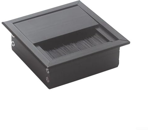 Innovative Wire Cable Organizing Solution Square Grommet Hole Cover in Sleek Design (Black)