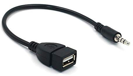 Prise USB fiche 3,5 mm - Adaptateur AUX USB, tête Femelle USB 3,5 mm, Disque Dur U connecté avec câble Audio auxiliaire de Voiture
