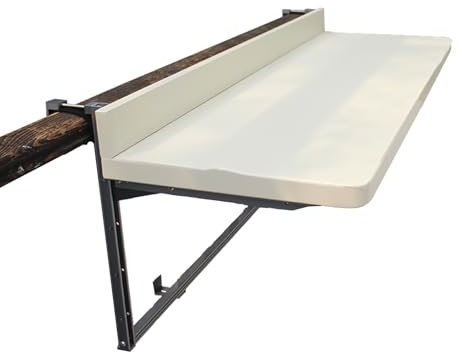 FORRTY Balkontisch Zum Aufhängen Balkontisch Hängend Balkon Klapptisch Zum Einhängen Aus Aluminiumlegierung,Schützt Vor Herunterfallenden Gegenständen, Lässt Sich Leicht Zusammenklappen(Weiß,100cm(39.