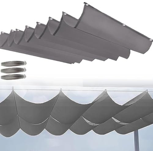 ZXHKZDX Retráctil Ola Velas De Sombra, Pérgola De Dosel Cubrir, Proteccion Solar Vela De Sombra con Cable para Patio Porche Jardín Terraza Exterior Personalización