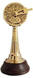 SHAROOANTIPAZ Reloj de mesa analógico de latón con diseño de barco antiguo, diseño de telégrafo, decoración del hogar y decoración de mesa