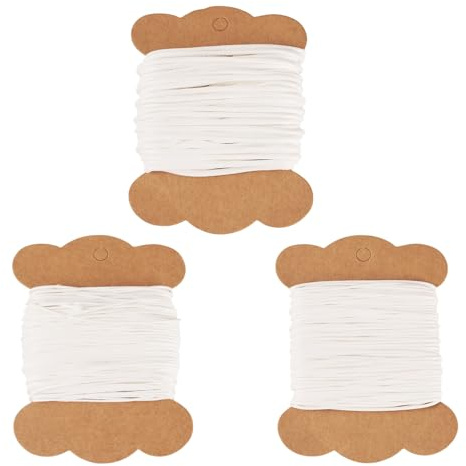 Craftora - Cordini in poliestere cerato, 60 m, filo di 0,8 mm, 1 mm, 2 mm, bianco, per lavori a maglia, perline, bracciali fai da te, gioielli, lavori con macramè, artigianato