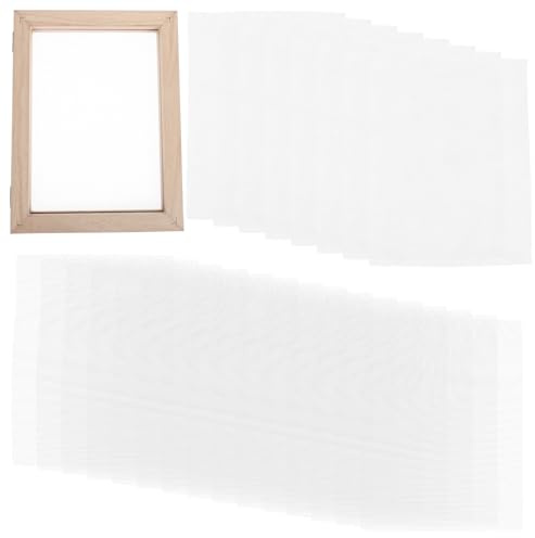 DIYEAH 1 Set DIY-Rahmen aus Holz zum Papiermachen – A5-Format, Papierherstellungsform, Deckle mit Maschensieben und Pads für handgefertigtes Papierhandwerk – Trockenblumenprojekte