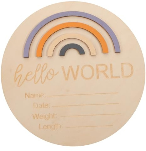 HONMEET Holz Meilensteinkarten für Babys mit Beschreibbarer Oberfläche und Kindersicherem Design Foto Requisite und Geschenk zur Babyparty zu Hause