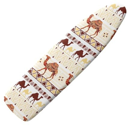 Copriasse Da Stiro Universale 120X40 Cammello Retro Morbida Custodia Con Elastico, Resistente Al Calore, Rivestimento Impermeabile Anti-Bruciatura Con Bordo Elastico