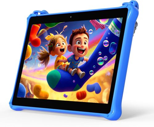 VASOUN 7 inch Kids Tablet, Android 13 Tablets for Kids with Lanyard, 32GB Toddler Tablet with WiFi, Kids Software Pre-Installed, Parental Control, Dual Camera, Education, Games (Blue)