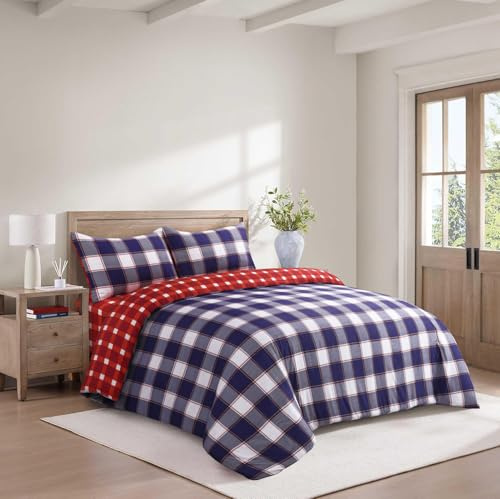 Hadi London Luxury 4 Piece Bedding Set – Duvet Cover, Fitted Sheet & 2 Pillowcases | Wrinkle-Free, Fade Resistant – Floral & Check Designs