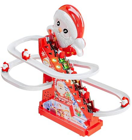 Generisch Weihnachtsmann Spielzeug - Weihnachtsmann Wohndekoration Elektrisch,Musik Rutschbahn Kletter Spielzeuge,Für Kinder Mädchen Kleinkinder Party Reisen Kindergarten Zuhause Wohnzimmer Feiertag