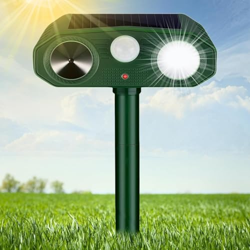 Katzenschreck Ultraschall Solar, Katzenschreck für Garten 3 Modus Marderschreck Tiervertreiber, Abwehrmittel Hundeschreck mit Bewegungsmelder und Blinklicht für Katzen Hunde Mäuse Vögel Marder