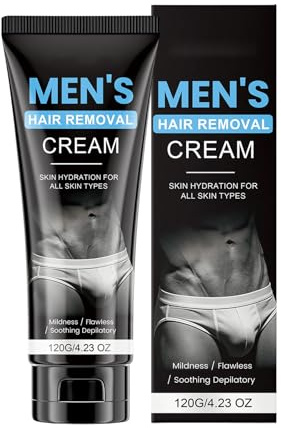 Crema Depilatoria Para Vello Púbico 120g, Bálsamo Calmante Rápida para | Crema Eficaz para Vello Corporal para Espalda, Pecho, Zonas Íntimas, Piernas, Brazos, Codos, Axilas y Cuerpo