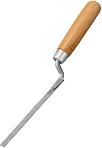 Msjuwek Pointing Trowel 8mm Brick Jointer Tool, Stainless Steel Mortar and Cement Grouting Applicator for Patio Slabs, Brickwork, and Tuck Pointing