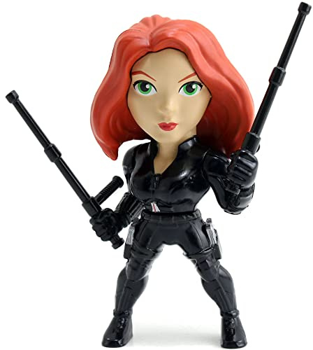 Jada Toys 253221014 Marvel Black Widow Figur, Die-cast, Sammelfigur, 10 cm, schwarz
