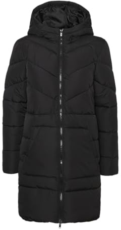 NOISY MAY Dalcon Long Mujer Abrigo de Invierno Negro 100% poliéster