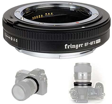 Fringer EF-GFX Pro objektivadapter AF inbyggd elektronisk bländare för EOS Tamr Sigm-objektiv för FX GFX kameror GFX100 GFX100S GFX50S GFX50R GFX50SII. (EF-GFX Pro)