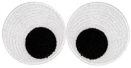 Urbanski Patch lustige Augen im Doppelpack zum Aufbügeln 4,2 x 4,2 cm | Aufnäher Applikation Bügelbild