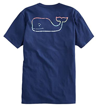 Vineyard Vines Men's Tri-Color Whale Short-Sleeve Pocket Tee, Blue, XS