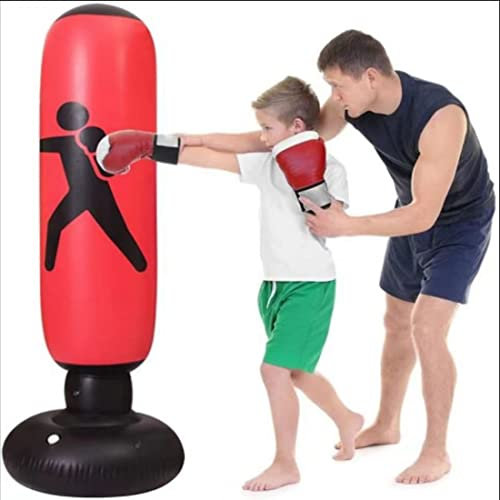 160 cm Freestanding Boxing Target Bag, Inflatable Punch Bag, Inflatable Punch Bag for Adults Children, Fitness Punch Tower Speed Bag for Exercise and Stress Relief