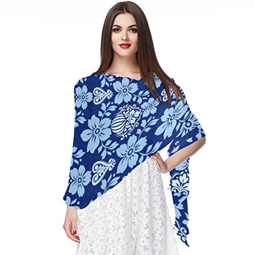 Dunkelblauer Textur, langer Chiffon-Schal, seidiger Schal, Frühling, Sommer, Strand, Wickeltuch für Frauen und Mädchen, Mehrfarbig1