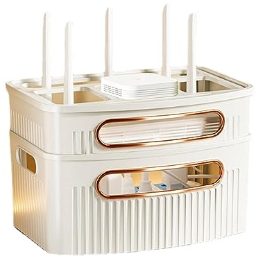 Holdes WLAN-Router-Abdeckung – Aufbewahrungsregal für WLAN-Router für Büro | Dekorative Box für Router, staubdicht, Abdeckung für Kabelrouter, für das Wohnzimmer