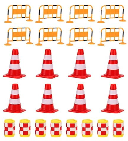 Abaodam 24stücke Miniatur Verkehrskegel Und Markierungshütchen Kunststoffset Für Junge Mädchen Zum Lernen Von Verkehrsregeln Und Spielerischem Verkehrstraining