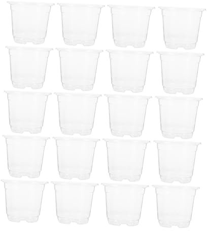 BESPORTBLE 20 Piezas Vaso Transparente para Plántulas Macetas De Plástico Prácticas Macetas De Cultivo para Vivero Contenedores para Plantas De Interior Hogar