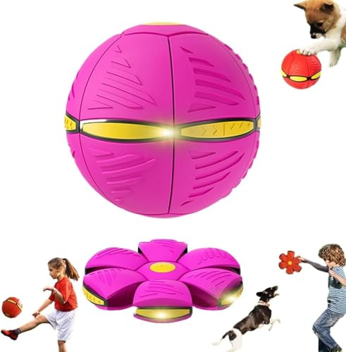 Ataoyus Bola de Disco para Perros, Juguete para Mascotas, Bola de platillo Volador para Perros, para Perros Grandes, medianos y pequeños, Bola de Disco para Perros, Bola de descompresión para Juegos