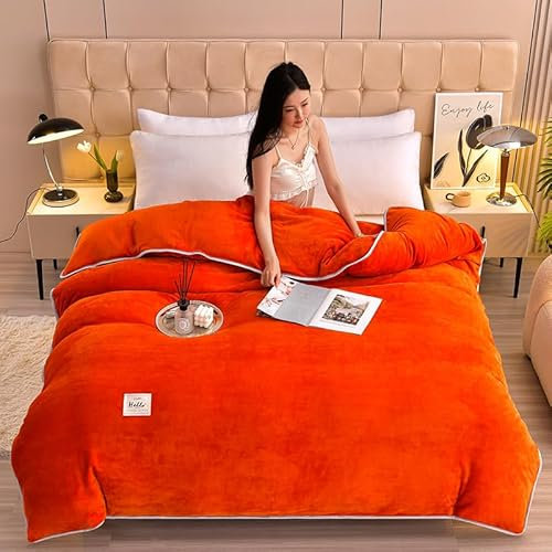 Générique Parure de Lit 220x240 Adulte en Flanelle - Housse de Couette Polaire 220x240 Chaude et Douce - Linge de Lit Hiver avec Fermeture Éclair et Taies d'oreiller