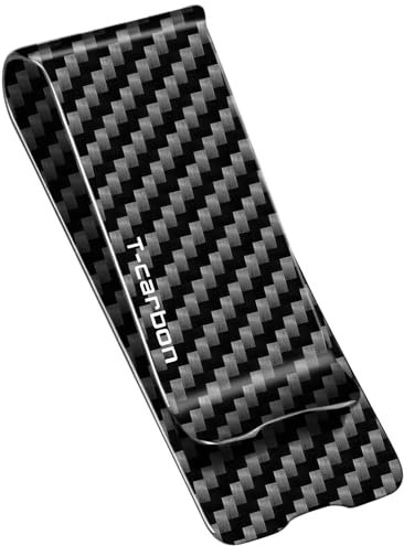 T-carbon-Echte Kohlefaser Geldklammer-Tragbare einfache Geldscheinklammer-Geldklammer für Männer-Carbon Fiber Money Clip Kreditkartenetui Banknotenetui Namenskartenetui（Glossy Schwarz）