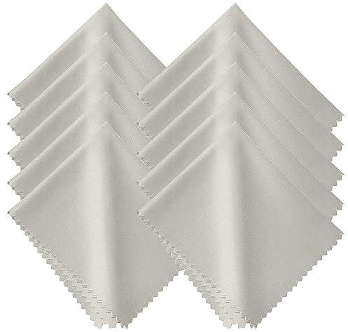 10 Brillenputztücher, Antibeschlagtücher, Mikrofasertücher zur Reinigung von Brillengläsern, Brillen, Bildschirmen, Tablets (14x14 cm, grau)