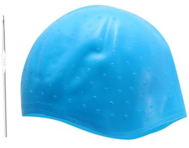 minkissy Cappuccio in Silicone Azzurro Per Meches Cappellino Per Colorazione Dei Capelli Strumento Professionale Per Parrucchiere Per Uso in Salone 11X8 Pollici