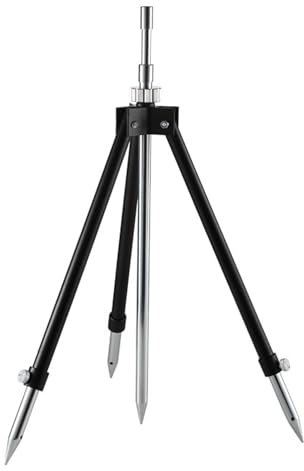 Fishing Pole Holder, Aluminum Alloy Mini Fishing Pole Tripod Bracket Adjustable Height Portable Folding Fishing Rod Tripod for Sea Beach Shore Bank Fishing