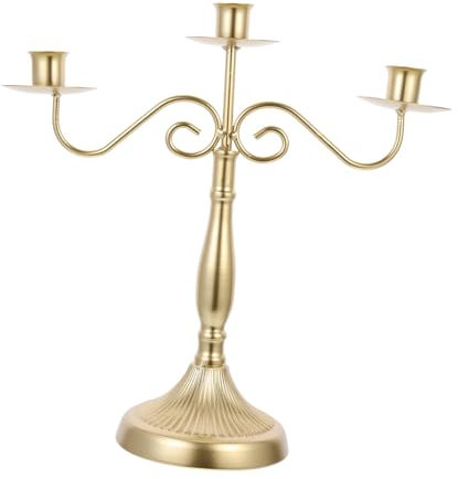 OSOLADY Vintage Stil Kerzenständer Mit Mehreren Köpfen Dekorativer Candelabrum Für Tischdekoration Für Hochzeiten Partys Und Festliche Anlässe Goldene Farbe