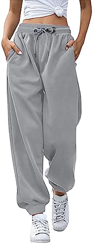 Jogging Large Femme Pantalon Femme Taille Elastique Hiver Baggy Survetement Grande Bas De Jogging Ample Large Pantacourt Sport Travail Pantalons Detente Chic Et Elegant Léger Coton Yoga Élastique,5XL
