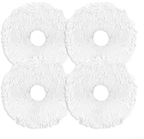 Qualoramall Mikrofaser-Wischtuch-Ersatz-Set für Midea Staubsauger, 4 oder 10 Stück, 140 mm, weiß, waschbar, wiederverwendbar, Bodenreinigungszubehör für harte Böden, Fliesen (4 Stück)