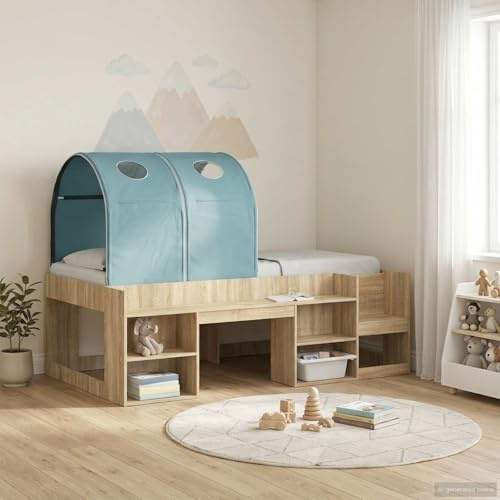 Runheo 2 túneles de cama azul cielo 211 x 52,5 x 2 cm poliéster interior, accesorio para somier, elevador de cama, conector de cama, soporte para colchón, soporte de soporte, antideslizante, altura