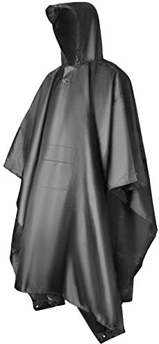FLOWTRIC Hiker Regenponcho, 3-in-1 Multifunktionales Regencape Zum Camping Wandern Winddichter, Reflektierender Regenmantel als Fahrradponcho und Outdoor Bekleidung für Festival, Angeln und Wandern