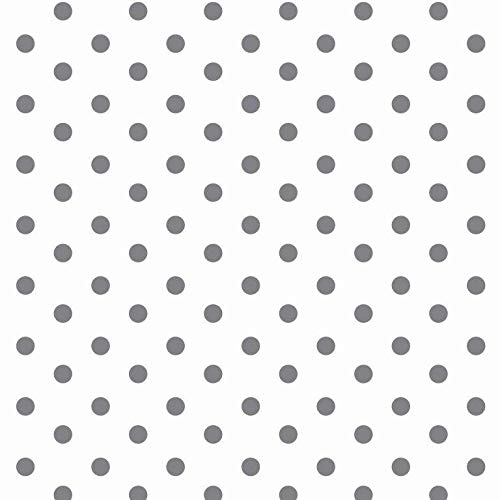 babrause® Baumwollstoff Punkte Weiß Grau Webware Meterware Popeline OEKOTEX 150cm breit - Ab 0,5 Meter